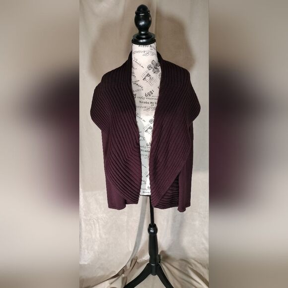 Alfani Sweaters - ALFANI Shawl Collar Open Cardigan in Burgundy. Size XL